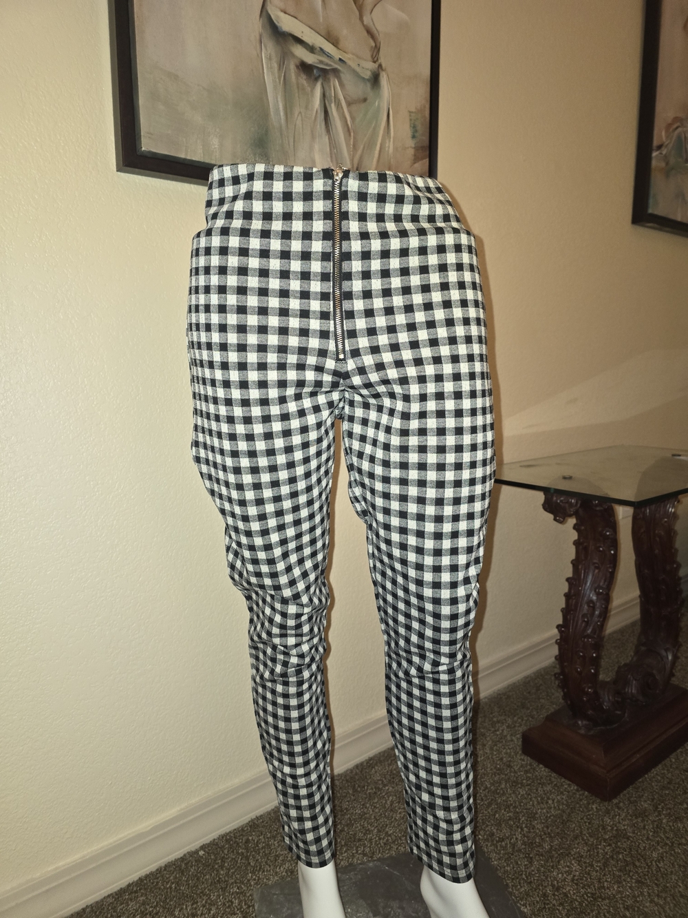 Zara Sz L Jeggings Black&white